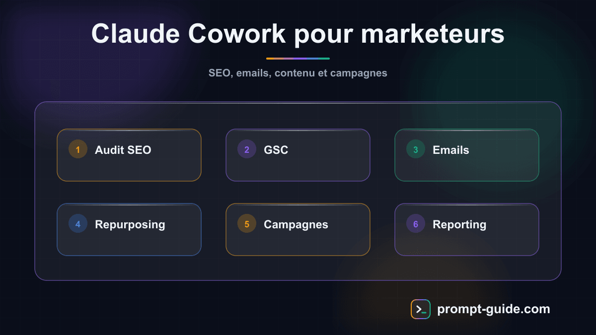 Infographie — Claude Cowork pour Marketeurs
