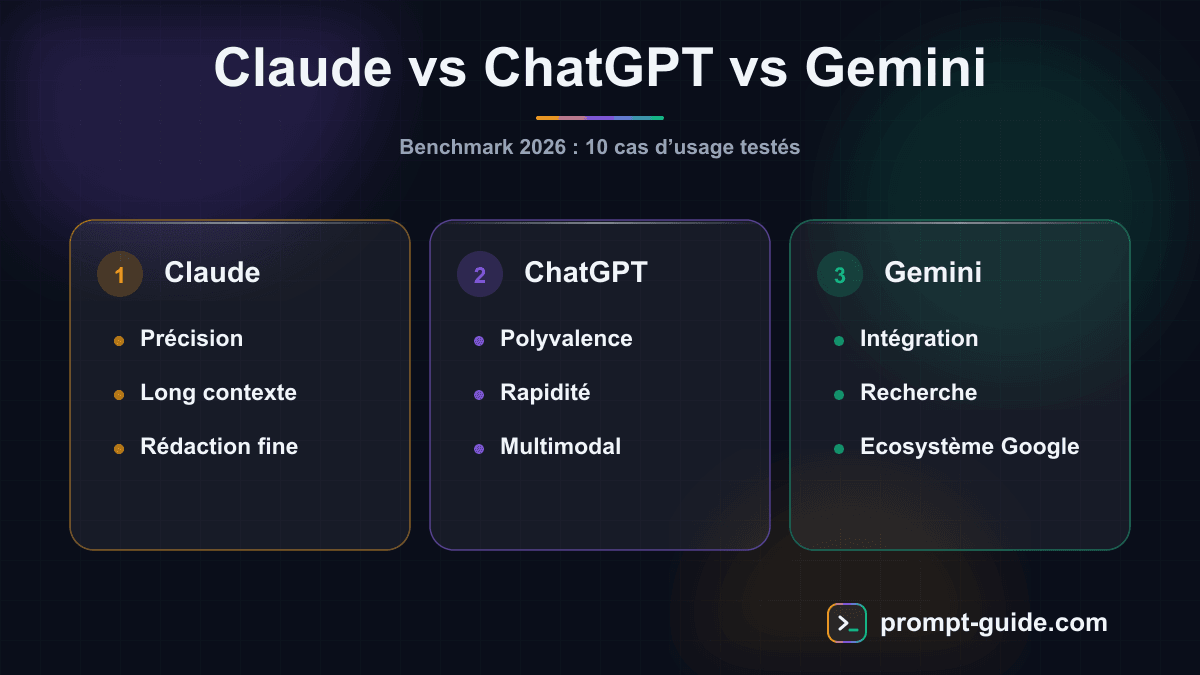 Infographie — Claude vs ChatGPT vs Gemini